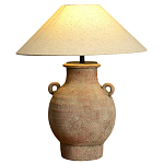 Настольная лампа керамическая с ручками и тканевым абажуром Eastern Tale варинант исполнения - 2 | Loft Concept в Новосибирске