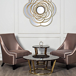 Стол журнальный коричневый на золотом основании Symphony of the Earth варинант исполнения - 2 | Loft Concept в Новосибирске