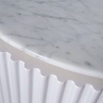 Тумба под телевизор белая овальная с мраморной столешницей Thoroughbass варинант исполнения - 3 | Loft Concept в Новосибирске