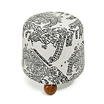 Пуф Wakonda с Круглыми ножками Черно-Белый орнамент варинант исполнения - 2 | Loft Concept в Новосибирске