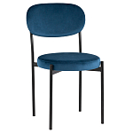 Стул с круглым сиденьем на металлическом основании ALFIE CHAIR Blue варинант исполнения - 1 | Loft Concept в Новосибирске