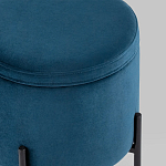 Синий пуф на черных ножках SANJAY варинант исполнения - 4 | Loft Concept в Новосибирске