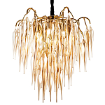 Люстра со стеклянными подвесками янтарного цвета Ambre Glass Chandelier 70 варинант исполнения - 1 | Loft Concept в Новосибирске