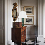 Настольная лампа на основании из зеленого мрамора с белым абажуром Noelia Green варинант исполнения - 5 | Loft Concept в Новосибирске