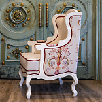 Кресло из массива бука бежевое с растительным орнаментом Raffael Beige Floral Armchair варинант исполнения - 9 | Loft Concept в Новосибирске