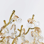 Бра золотого цвета с ветвями и прозрачными хрустальнымих подвесками Droplet Chandelier варинант исполнения - 3 | Loft Concept в Новосибирске