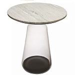 Кофейный столик с прозрачным основанием и столешницей с мраморным узором Transparent Base варинант исполнения - 1 | Loft Concept в Новосибирске