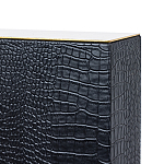 Настольная лампа с черным основанием из текстурированной кожи и белым абажуром Noir Allure  варинант исполнения - 3 | Loft Concept в Новосибирске