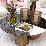 Дизайнерский журнальный стол с круглой столешницей на 3-х геометрических ножках Lehumod варинант исполнения - 2 | Loft Concept в Новосибирске