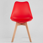 Стул с основой из пластика и мягким сиденьем Arvika Red варинант исполнения - 2 | Loft Concept в Новосибирске