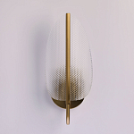 Бра с изогнутым рельефным плафоном Textured Glass варинант исполнения - 3 | Loft Concept в Новосибирске