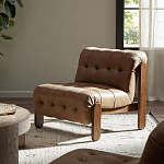 Кресло с деревянным каркасом и обивкой из кожи Medieval Furniture варинант исполнения - 2 | Loft Concept в Новосибирске