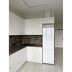 Угловой кухонный гарнитур белый и столешница под мрамор Gene Kitchen Set варинант исполнения - 4 | Loft Concept в Новосибирске