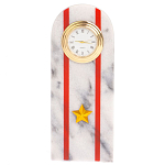 Часы погон МВД подарочные настольные из натурального камня Мрамор Military Clock варинант исполнения - 4 | Loft Concept в Новосибирске