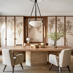 Обои с вышивкой ручной работы Deco Wisteria ﻿Midas colourway on Liso Pearl wool sateen варинант исполнения - 1 | Loft Concept в Новосибирске