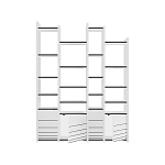 Стеллаж прямой ассиметричный с полками и 4-мя дверцами ARYA BOOKCASE WHITE варинант исполнения - 1 | Loft Concept в Новосибирске
