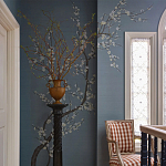 Обои ручная роспись Nara Original colourway on Summer Sky slub silk варинант исполнения - 1 | Loft Concept в Новосибирске