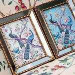 Постер в зеркальной раме в стиле шинуазри Chinoiserie Imperial Garden Peacocks on a Tree Poster варинант исполнения - 5 | Loft Concept в Новосибирске