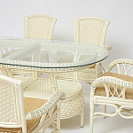 Комплект обеденный из ротанга Eloise grand white варинант исполнения - 2 | Loft Concept в Новосибирске