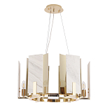 Люстра подвесная круглая с мраморными прямоугольными вставками и золотым основанием Диаметр 55 см Marble square Chandelier варинант исполнения - 2 | Loft Concept в Новосибирске