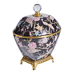 Шкатулка черного цвета с цветочной росписью Eden Garden варинант исполнения - 4 | Loft Concept в Новосибирске