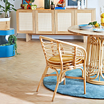 Кресло из ротанга с сиденьем из велюра Vini Rattan Armchair варинант исполнения - 6 | Loft Concept в Новосибирске