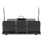 Настольный письменный набор из камня лемезит с гербом России Royal Accessory варинант исполнения - 3 | Loft Concept в Новосибирске