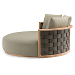 Дизайнерский уличный диван из массива дерева с плетеной спинкой PALINFRASCA Sofa варинант исполнения - 12 | Loft Concept в Новосибирске