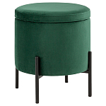 Зеленый пуф на черных ножках SANJAY варинант исполнения - 1 | Loft Concept в Новосибирске