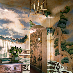 Обои ручная роспись Bamboo River Blossom Original colourway on Deep Rich Gold gilded paper with pearlescent antiquing варинант исполнения - 1 | Loft Concept в Новосибирске