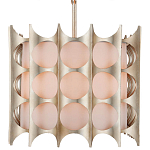 Люстра овальной формы с фактурным серебряным каркасом и тканевым абажуром Silver Honeycomb варинант исполнения - 2 | Loft Concept в Новосибирске