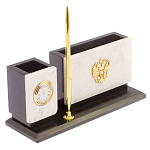 Настольный письменный набор из мрамора с часами и ручкой Marble Accessory варинант исполнения - 2 | Loft Concept в Новосибирске