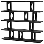 Стеллаж деревянный Noyer Wooden Black Rack варинант исполнения - 1 | Loft Concept в Новосибирске