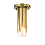 Потолочный светильник латунного цвета с цилиндрическим белым матовым плафоном Elstead Lighting варинант исполнения - 1 | Loft Concept в Новосибирске