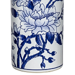 Ваза цилиндрической формы с крышкой и синим цветочным узором на белом фоне Blue & White Ornament варинант исполнения - 2 | Loft Concept в Новосибирске