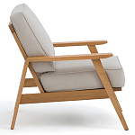 Кресло с каркасом из массива дуба Deniaud Oak Beige Armchair варинант исполнения - 3 | Loft Concept в Новосибирске