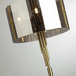 Торшер с круглым плафоном на высокой бронзовой ножке с вертикальным декором из металлических трубок Sohne варинант исполнения - 4 | Loft Concept в Новосибирске