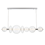 Подвесной светильник линейный с прозрачными стеклянными шарами разного диаметра Eurofase варинант исполнения - 3 | Loft Concept в Новосибирске