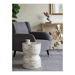 Приставной столик с мозаичным рисунком из раковин устриц Bone Inlay варинант исполнения - 8 | Loft Concept в Новосибирске