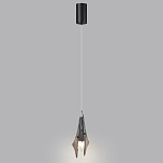 Подвесной светильник с черной металлической основой и рельефным плафоном Glass Pod варинант исполнения - 5 | Loft Concept в Новосибирске