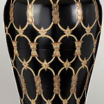 Настольная лампа с керамическим основанием с золотистым решетчатым узором и белым плиссированным абажуром Elstead Lighting варинант исполнения - 10 | Loft Concept в Новосибирске