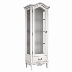 Витрина белая однодверная из массива бука с 4-мя полками и ящиком White Provence варинант исполнения - 2 | Loft Concept в Новосибирске