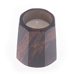 Подсвечник из натурального камня обсидиан со свечой Stone Candlestick варинант исполнения - 2 | Loft Concept в Новосибирске
