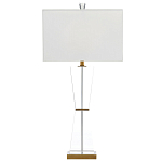 Настольная лампа с прозрачным корпусом и прямоугольным тканевым абажуром Charm and Luxury варинант исполнения - 4 | Loft Concept в Новосибирске