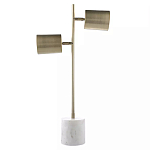 Настольная лампа золотистая на белом мраморном основании Streams of Light варинант исполнения - 2 | Loft Concept в Новосибирске