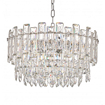 Круглая люстра с хрустальными подвесками на серебряном каркасе Gorgeous Crystal Light варинант исполнения - 3 | Loft Concept в Новосибирске