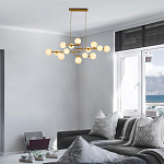 Люстра подвесная с белыми лампами в форме шара Flute варинант исполнения - 1 | Loft Concept в Новосибирске