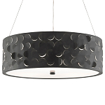 Люстра в форме цилиндра с чёрным фактурным абажуром Round Necklines варинант исполнения - 2 | Loft Concept в Новосибирске