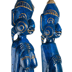 Комплект из 2-х деревянных статуэток Asmat Statuettes Blue Green варинант исполнения - 3 | Loft Concept в Новосибирске