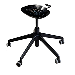 Стул с мягкой бежевой обивкой из велюра и подъемно-поворотным механизмом на черных колесиках Harper Beige варинант исполнения - 3 | Loft Concept в Новосибирске